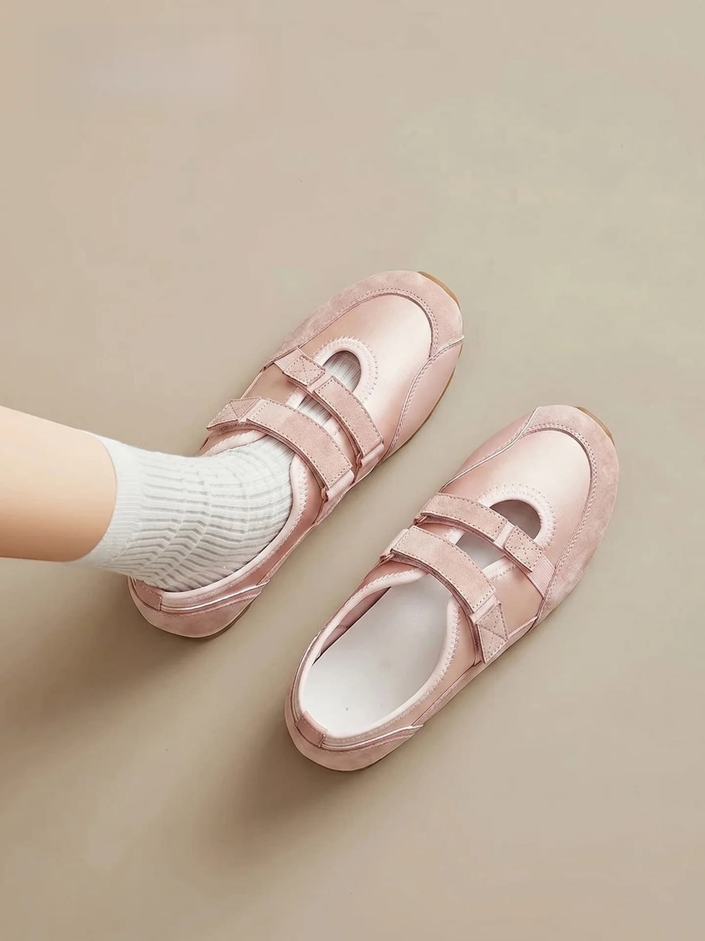 Pink Sports Mary Jane Women's Shoes Summer New Ballet Deqin Soft Bottom Casual Fashion Breathable Mesh Lined round Toe Sandals