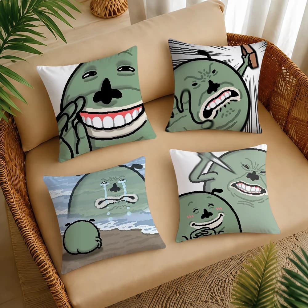 Funny Pictures Green Organisms Cushion Cover Square Decorative Throw Pillow Case Sofa Bed Living Room Anniversary Gifts