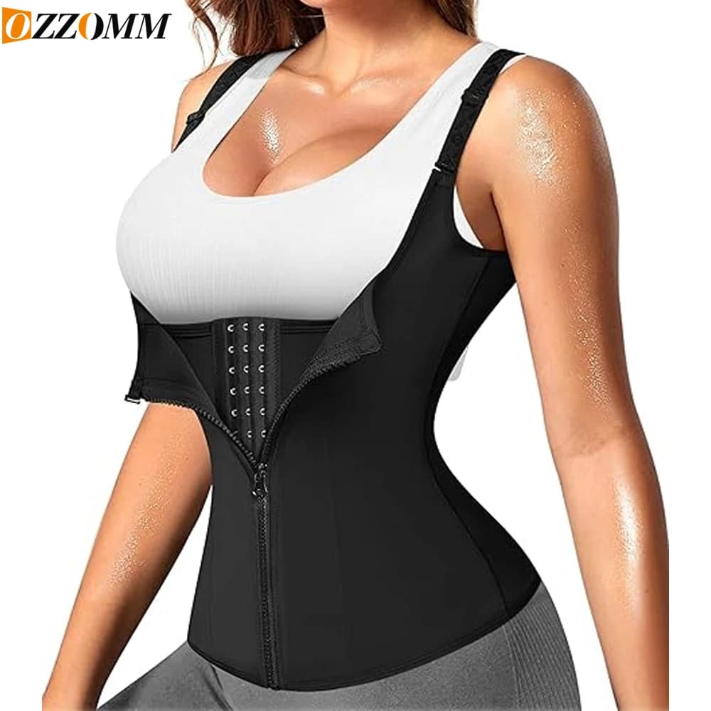1Piece Waist Trainer Vest Slimming Corset for Weight Loss Body Shaper Sauna Suit Compression Shirt Belly Girdle Tops Shapewear