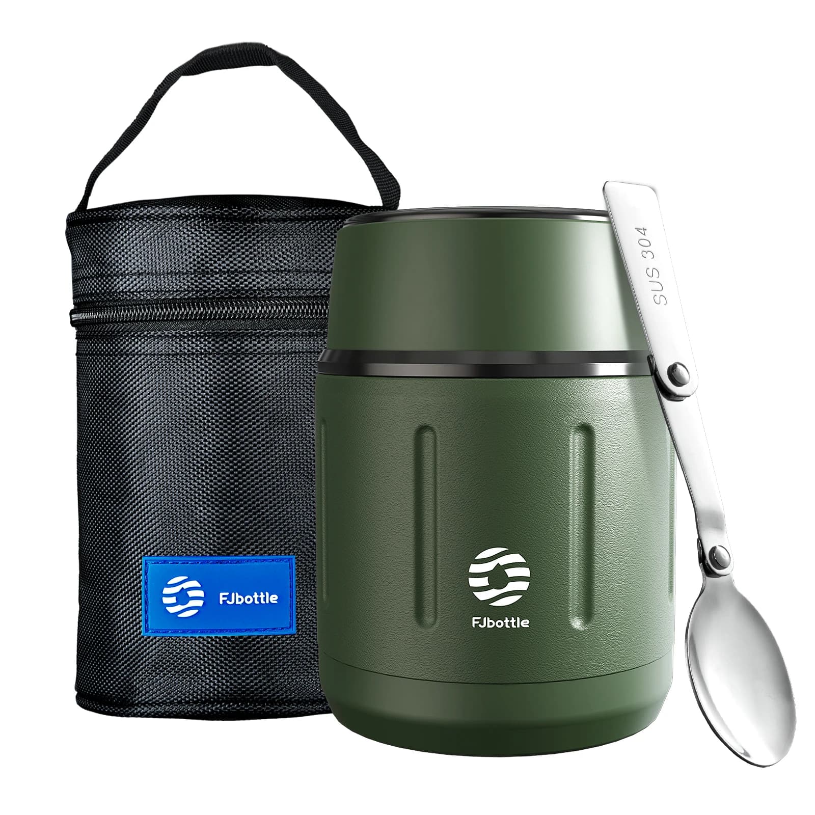Thermos per alimenti Fjbottle da 500 ml, barattolo per alimenti isolato sottovuoto in acciaio inossidabile 316 con scatola per il pranzo per bambini con cucchiaio