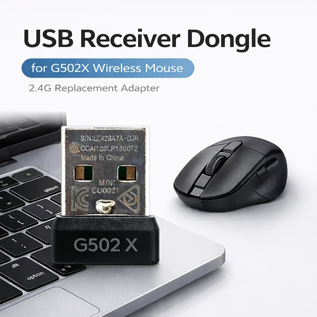 USB receiver Dongle for wireless mouse G502X 2.4G replacement adapter compatible with USB receiver for gaming mouse G502 X