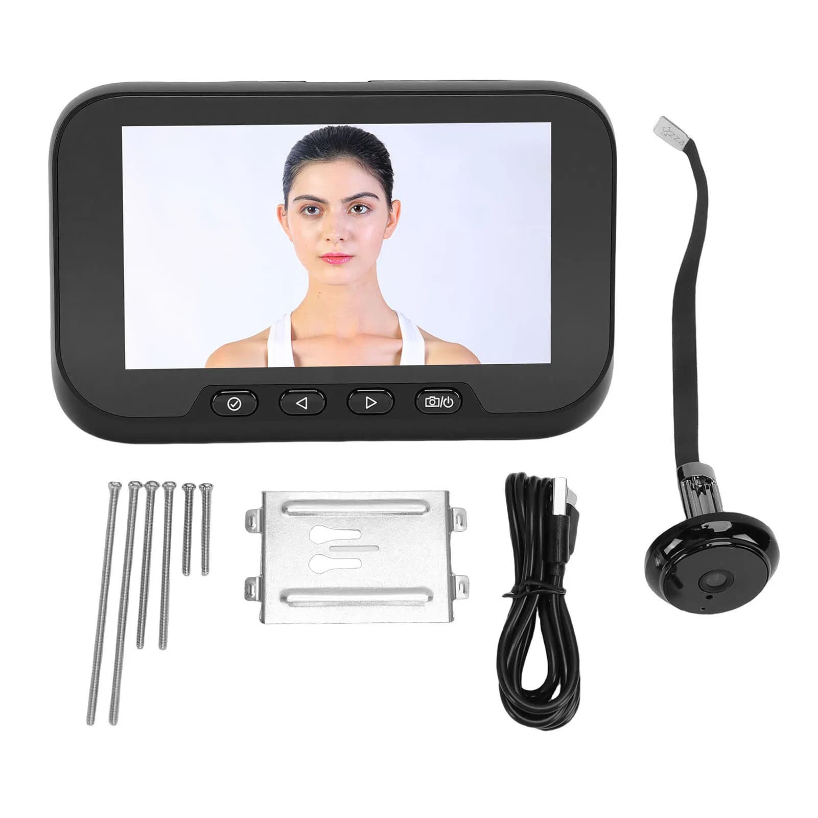 Telecamera Spioncino Digitale 1080P con Angolo di Visione di 135 Gradi, Schermo a Colori da 4,5 Pollici, Rilevamento del Movimento per Casa