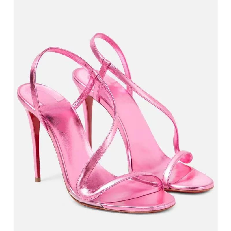 New 2026 Spring Multi Color Serpentine Straw Versatile High Heels for Women, Thin Heels,Sexy Outerwear Fashion Sandals for Women