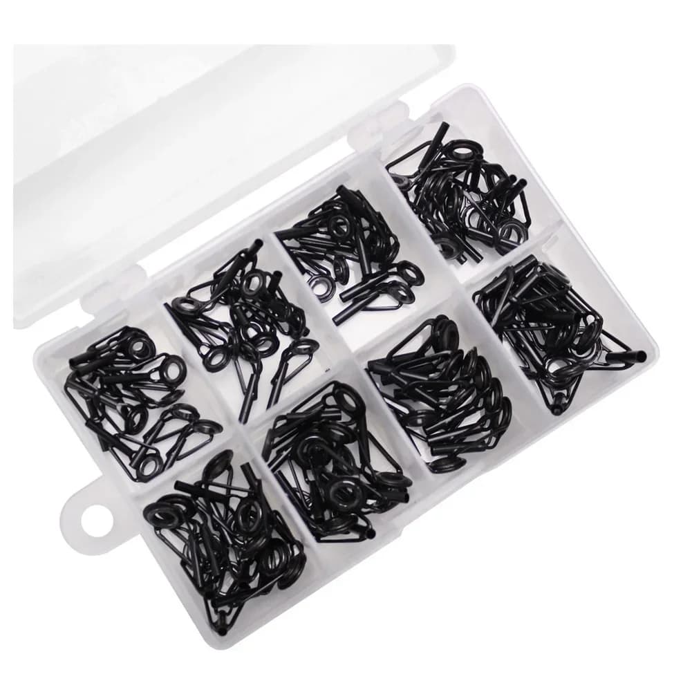 Fishing Trips 96 Grams Per Box Eye Guide Kit Fishing Tackle Box High Carbon Steel Guides Low-friction Ceramic Rings
