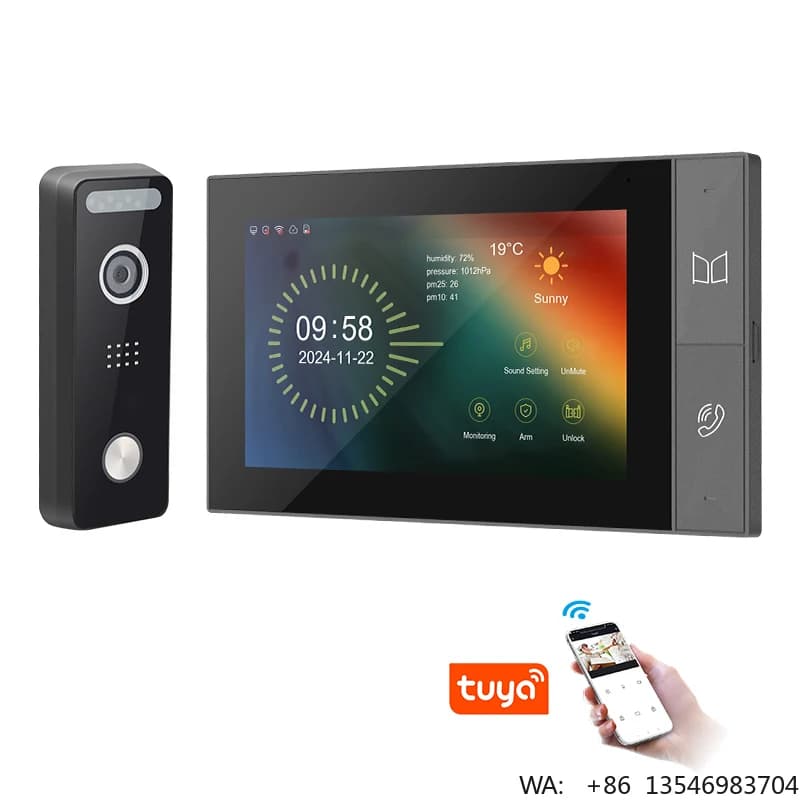 Sistema di Videocitofono WiFi per Villa da 7 Pollici IP65 Impermeabile, Controllato da App Tuya con Visione Notturna IR