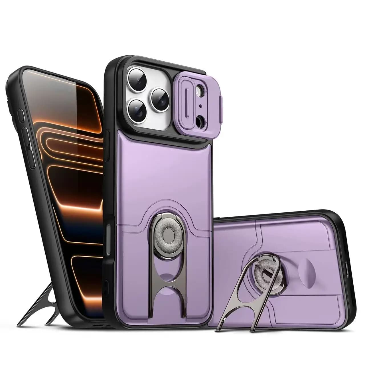 Nuova Custodia Protettiva di Lusso con Supporto Magnetico per Auto e Protezione Fotocamera Scorrevole per iPhone 17 16 14 13 12 15 Pro Max Plus 16E 17 Air in PC