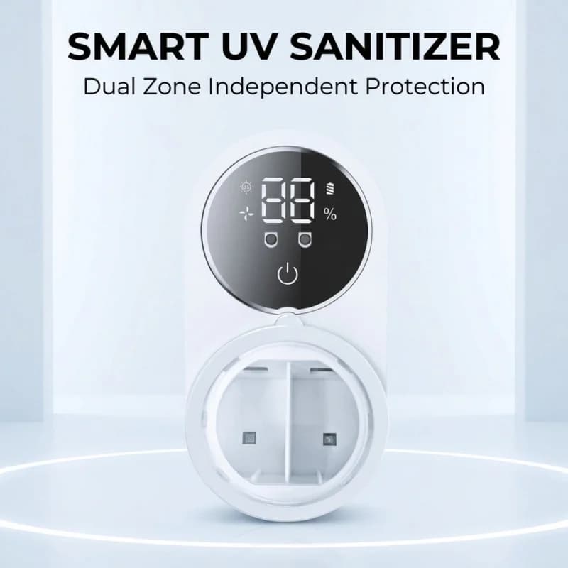 Wall Mounted Automatic Toothbrush Cleaner Dryer Infrared Sensor UV Sterilizer Holder With Large Digital Screen Bathroom Accessor