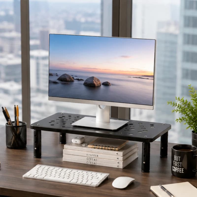 Desktop Screen Bracket Telescopic Adjustable Monitor Stand Elevated Holder Ergonomic Design for Neck Comfort Office Supplies