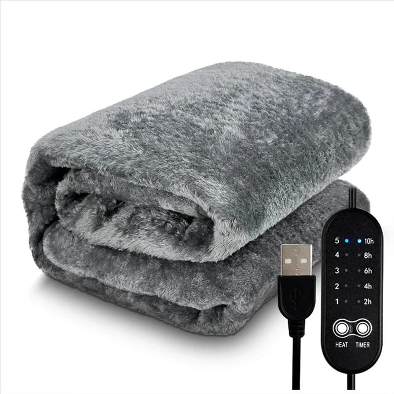 A19F-Manta riscaldante elettrica Coperta riscaldante USB Peluche Riscaldamento invernale Tappetino riscaldante con temporizzazione della temperatura regolabile 150X160 cm