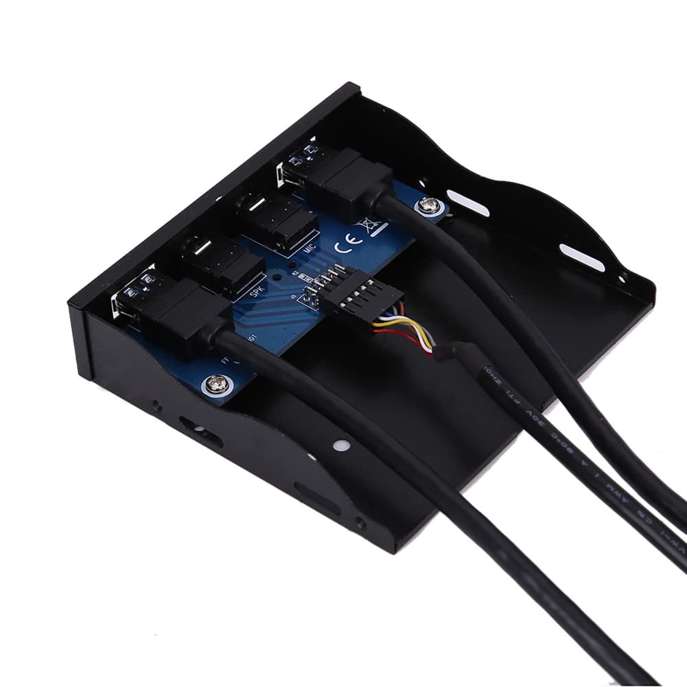 3.5" HUB from 20 pin to 2 USB 3.0 ports + floppy expansion front panel for HD audio PC