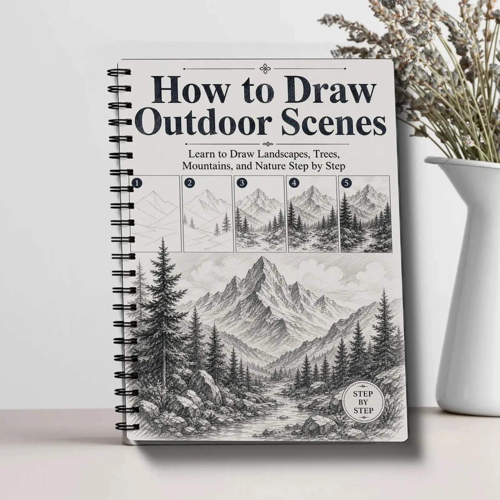 How To Draw Outdoor Scenes Art Book Learn Landscapes Trees Mountains Nature Step By Step Basic Drawing Guide Tutorial