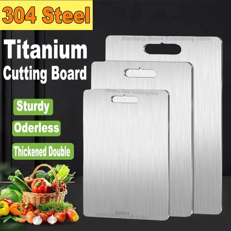 Titanium Tablets for Kitchen Stainless Steel Cutters 316 Portable Double Sided Fruit Meat Cutters