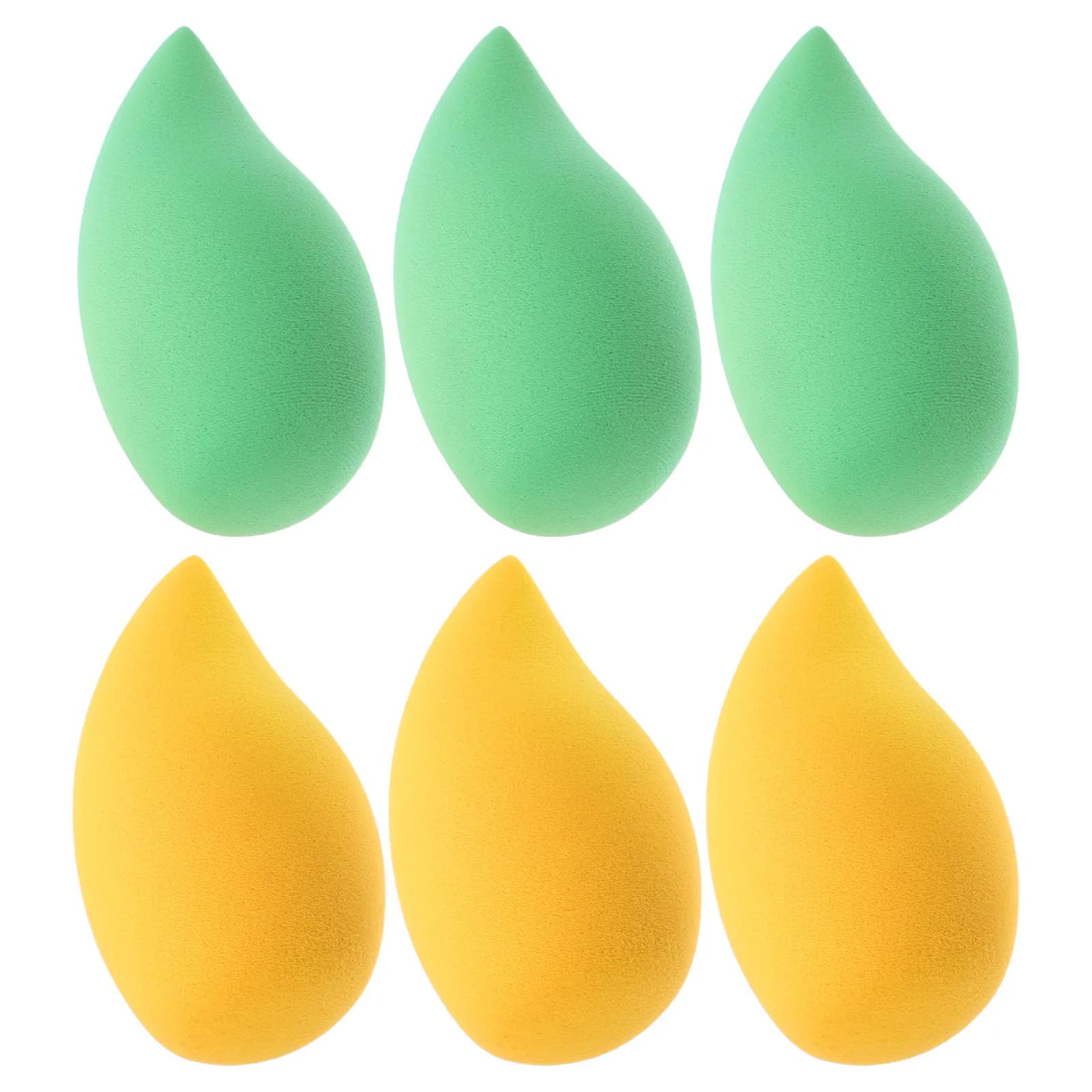 Set di 6 Spugnette per Trucco a Forma di Mango, Doppio Uso per Polvere Secca e Umida, Morbide e Compatte, per Fondotinta Viso