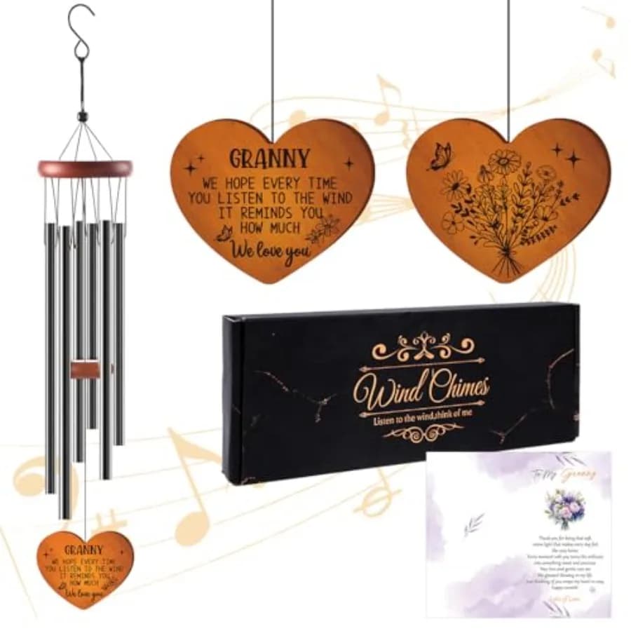 Granny Gifts for Mothers Day Christmas Birthday Retirement Thanksgiving, Granny Wind Chimes for Outside Grandma Garden Gifts fr