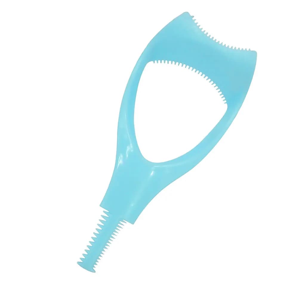 Applicatore Mascara 3 in 1 con Guida, Piegaciglia e Pettine in Plastica per un Trucco Perfetto delle Ciglia - Colore Casuale