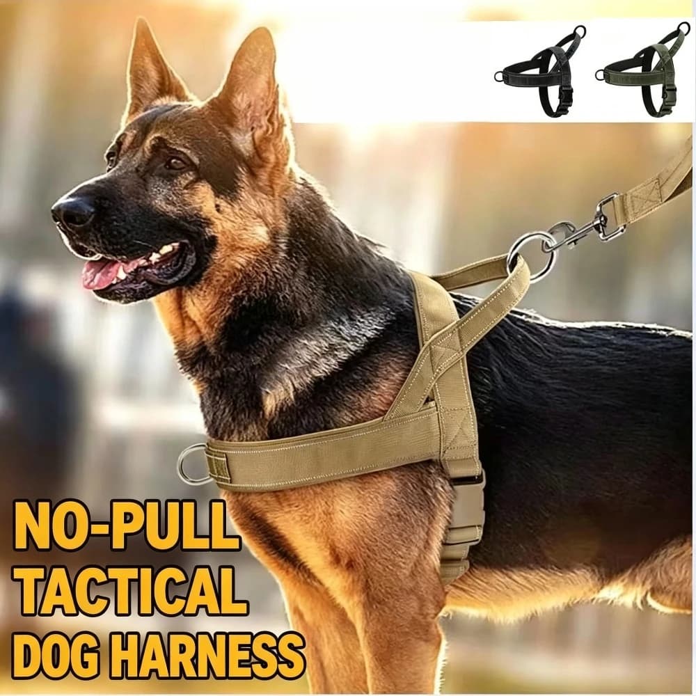 Tactical Dog Harness No‑Pull Adjustable Pet Vest Harness Heavy Duty Comfortable for Medium Large Dogs Walking Training