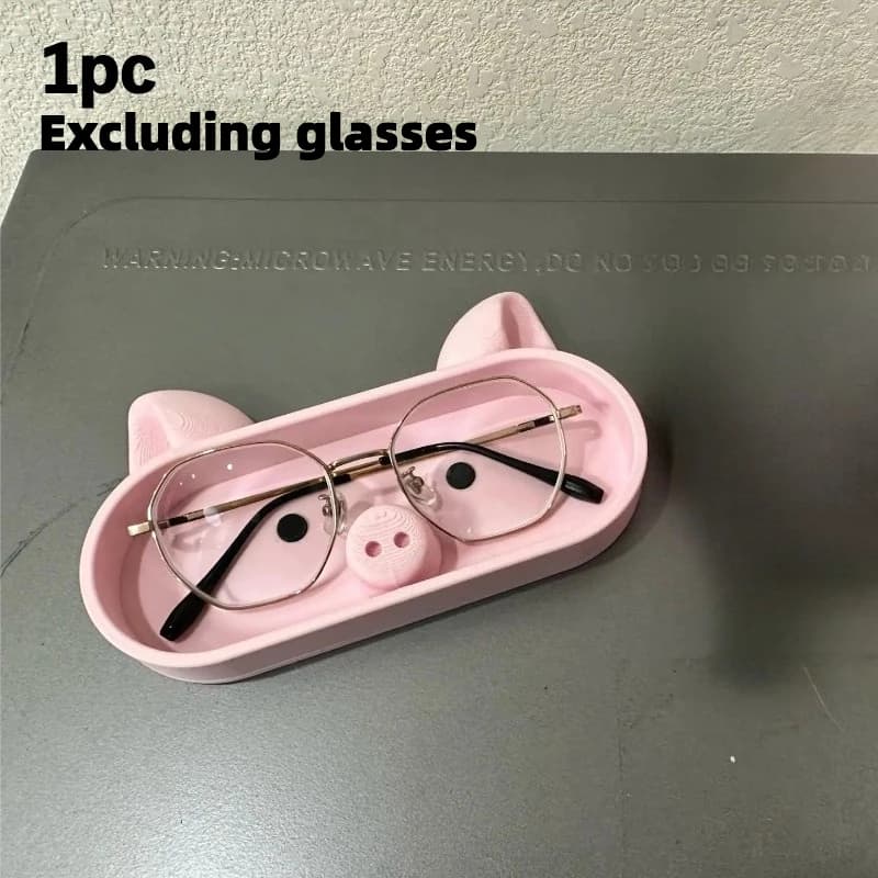 1pc Pink Pig-Shaped Organizer Tray,Suitable for Eyeglasses, Jewelry & Small Accessories -Desk Decor, Office - Holder for Glasses