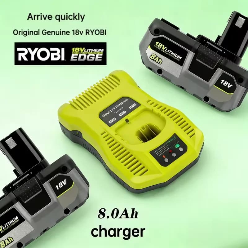 Original 18V RYOBI 6.0Ah Rechargeable Battery, High Capacity Stable Performance No Memory Effect Compatible P104 P107 P108 P109