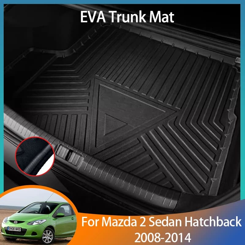 For Mazda2 Mazda 2 Sedan Hatchback accessories 2008-2014 2009 2011 Auto trunk Mat floor tray Liner Cargo Boot waterproof carpet