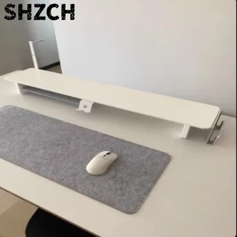 ‌ZORKMOU Z3 Modular Monitor Stand Riser - Ergonomic White Desk Shelf with Storage Elevated Desktop Organizer for PC Screen Setup