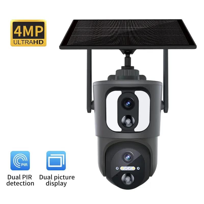 5MP Ubox APP Dual Lens Solar Power WIFI/4G Telecamera IP Dome a colori AI Rilevazione umanoide Sicurezza domestica CCTV Baby Monitor