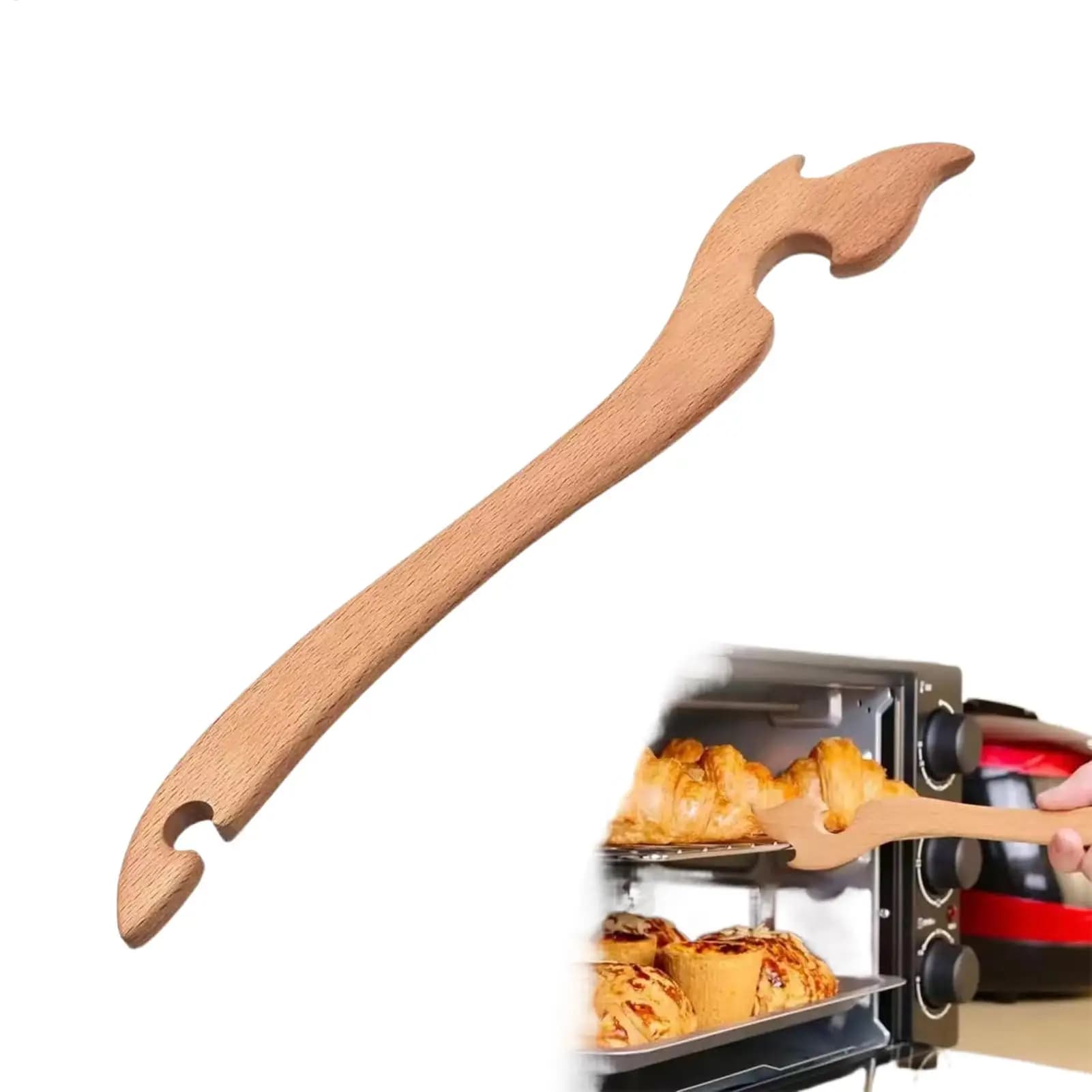 Grill Lifting Grills and Oven Net with Long Handle in Wood, Air and Kitchen Frying Tools
