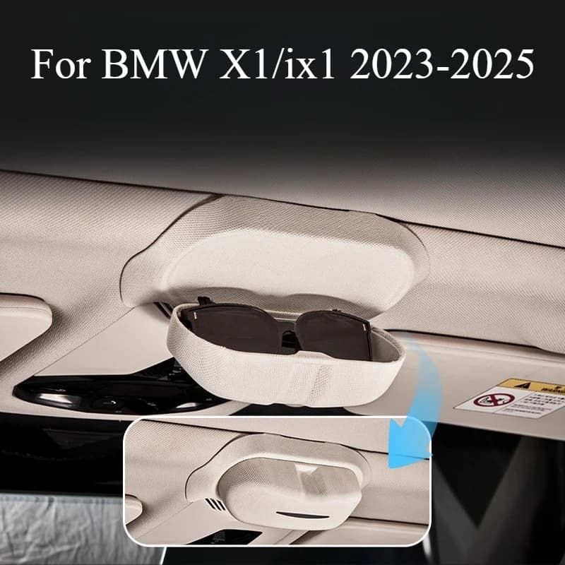 Custodia per occhiali per auto Scatola portaoggetti per visiera parasole per BMW X1/ix1 2023-2025 Clip per occhiali da sole Prodotti per auto Accessori per la conservazione degli interni dell'auto
