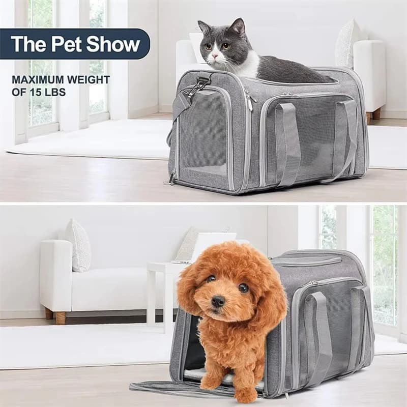 Multi-Use Breathable Pet Carrier Backpack & Handbag, Portable Shoulder Crossbody Bag for Cats & Dogs Travel