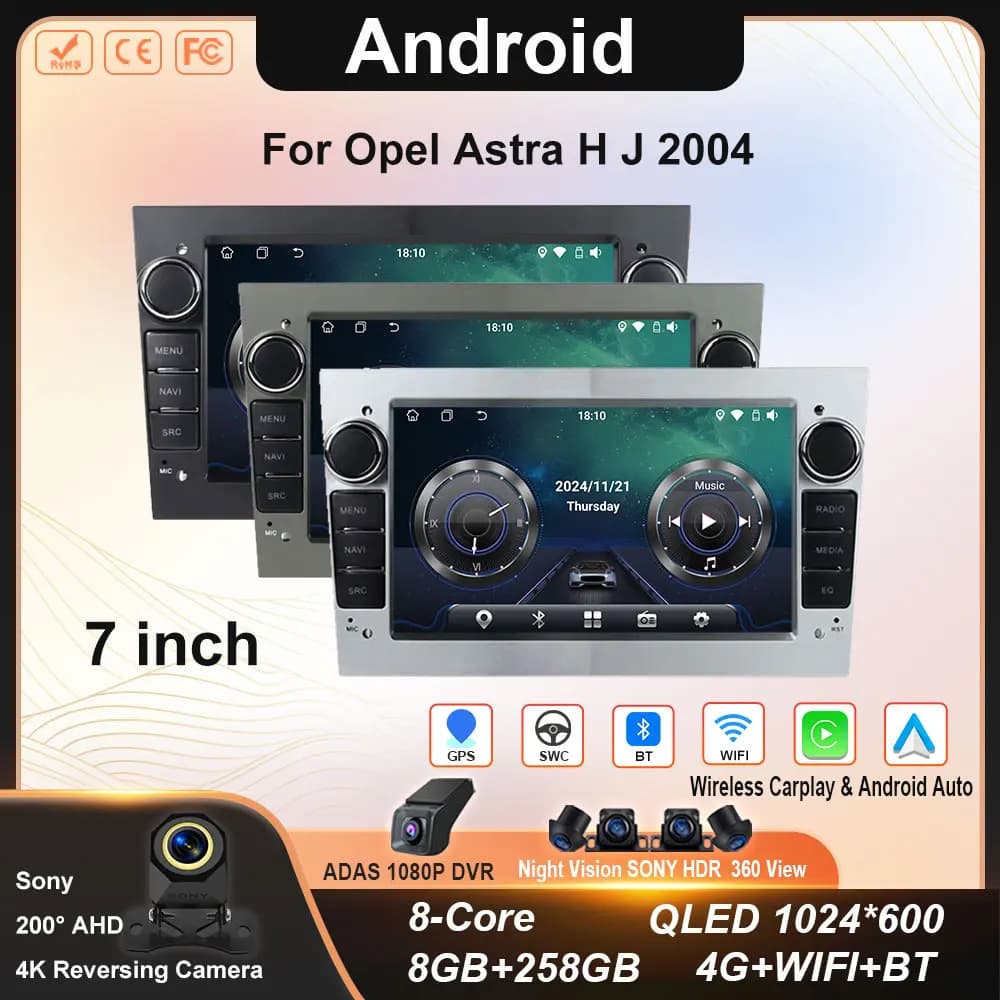 Autoradio Multimediale Per Opel Astra HJ 2004 Vectra Vauxhall Antara Zafira Corsa CD Vivaro Meriva Veda Wireless CarPlay BT Auto