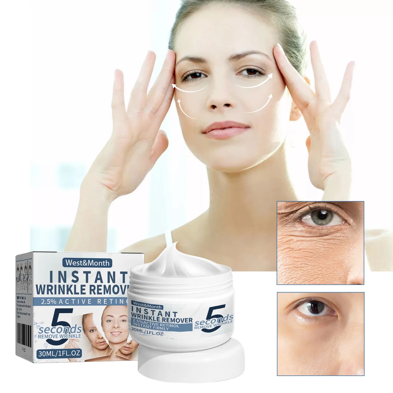 5 seconds retinol anti-wrinkle cream promotes skin elasticity/nutrient brightness that blocks moisture to improve skin structure