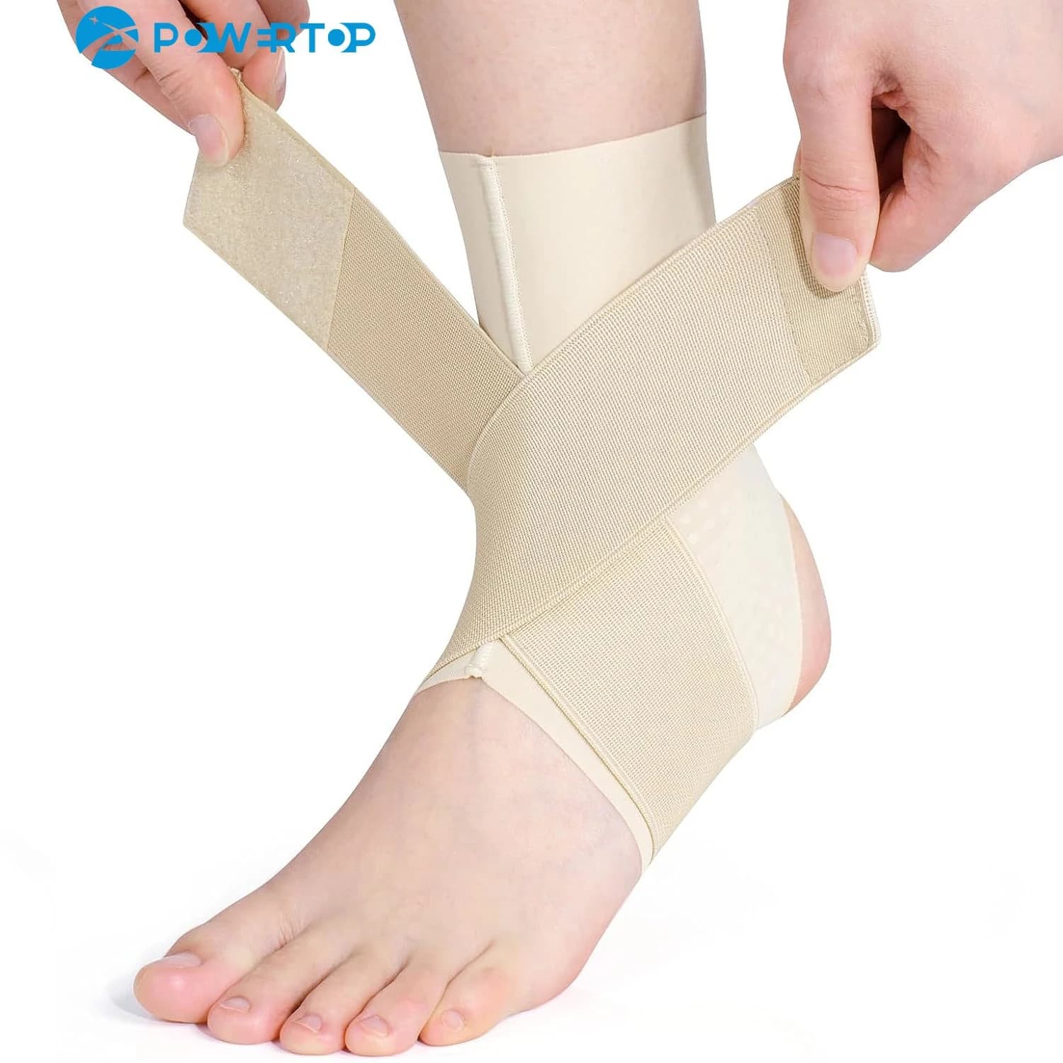 1 tutore per caviglia, supporto per caviglia a compressione traspirante regolabile, per uomini e donne con caviglie slogate, fascia per caviglia