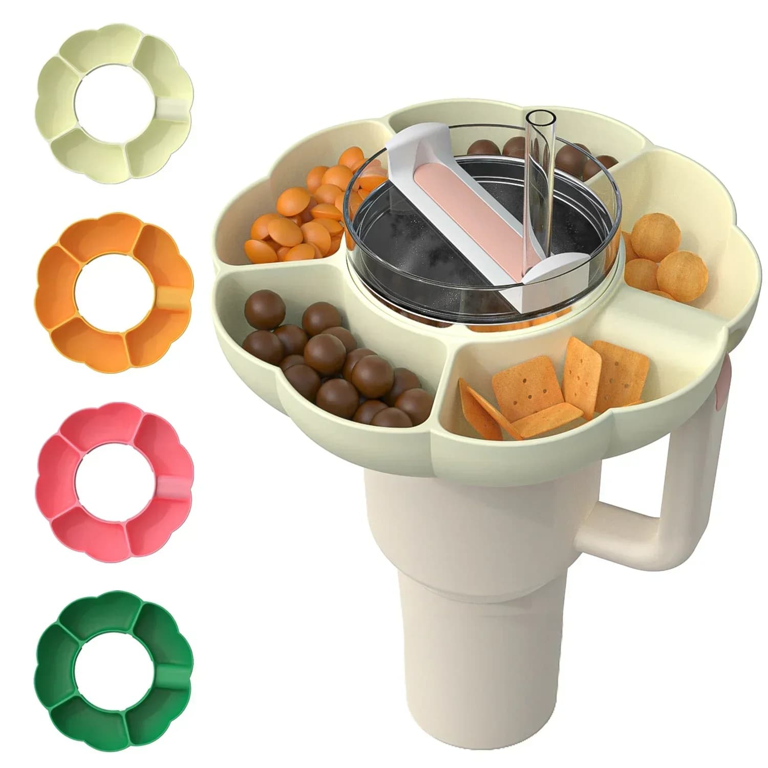 Piatti per Snack riutilizzabili per Snack per Stanley Cup 40/30Oz vassoio divisore per Snack contenitore diviso supporto per vassoio per alimenti all'aperto