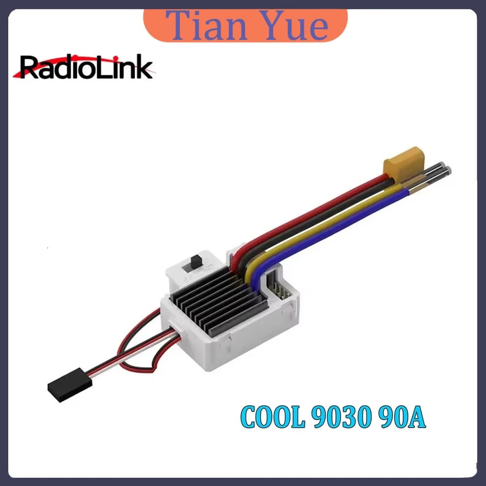 Radiolink COOL 9030 90A ESC Impermeabile con BEC 5.5V/3A 7.5V/3A per Auto RC Traxxas SCX10 HSP, Barche e Crawler