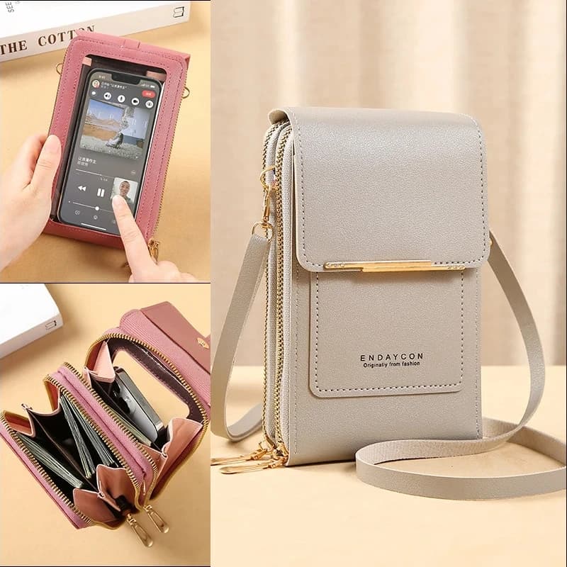 Crazy Bag Cell Phone Bag with Fashionable Touch Screen Closure Shoulder Bag with Laptop Card Holder