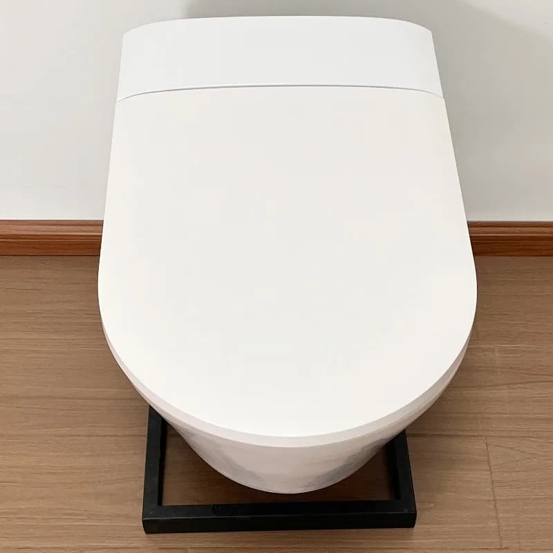 Seat sensor with automatic opening of premium wall cover, remote control, heating, foam shield embedded, elongated, without water