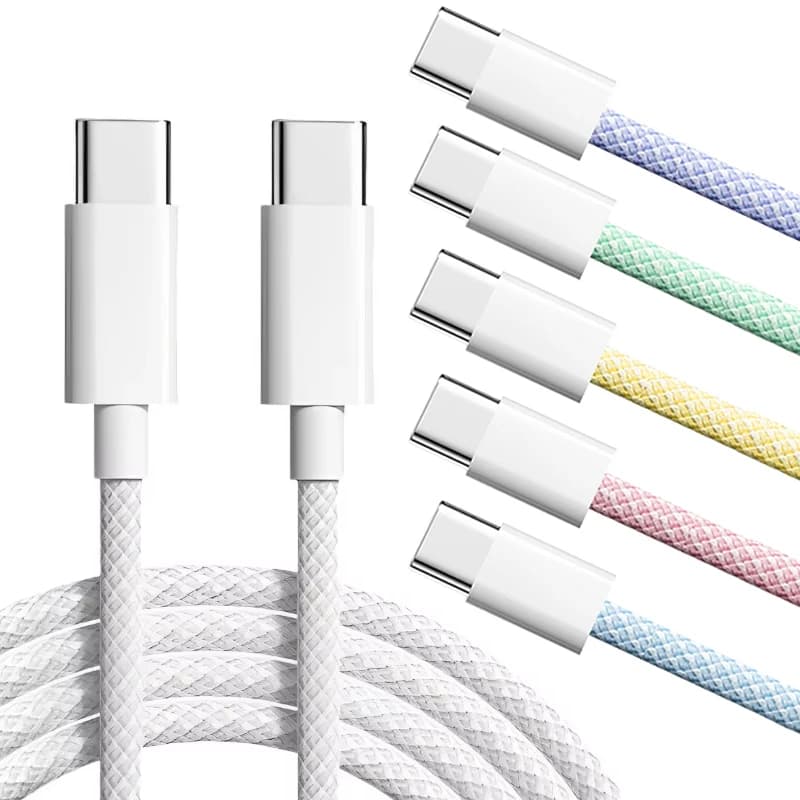 Cavo di ricarica super veloce PD tipo C da 120 W Cavo di ricarica rapida da USB C a USB C Caricatore del telefono per iPhone 16 15 Pro Max Plus 16e