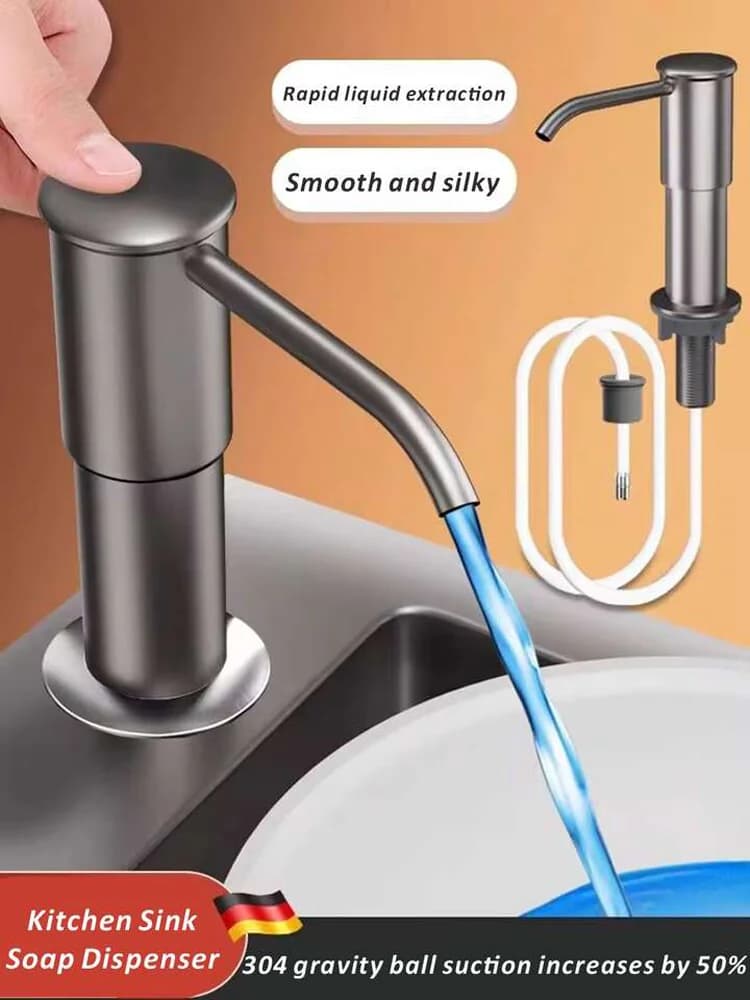 Dispenser per piatti da appoggio da cucina con tubo di prolunga Dispenser di sapone liquido per sapone liquido con pressa a mano Dispenser di sapone in plastica per accessori per lavello