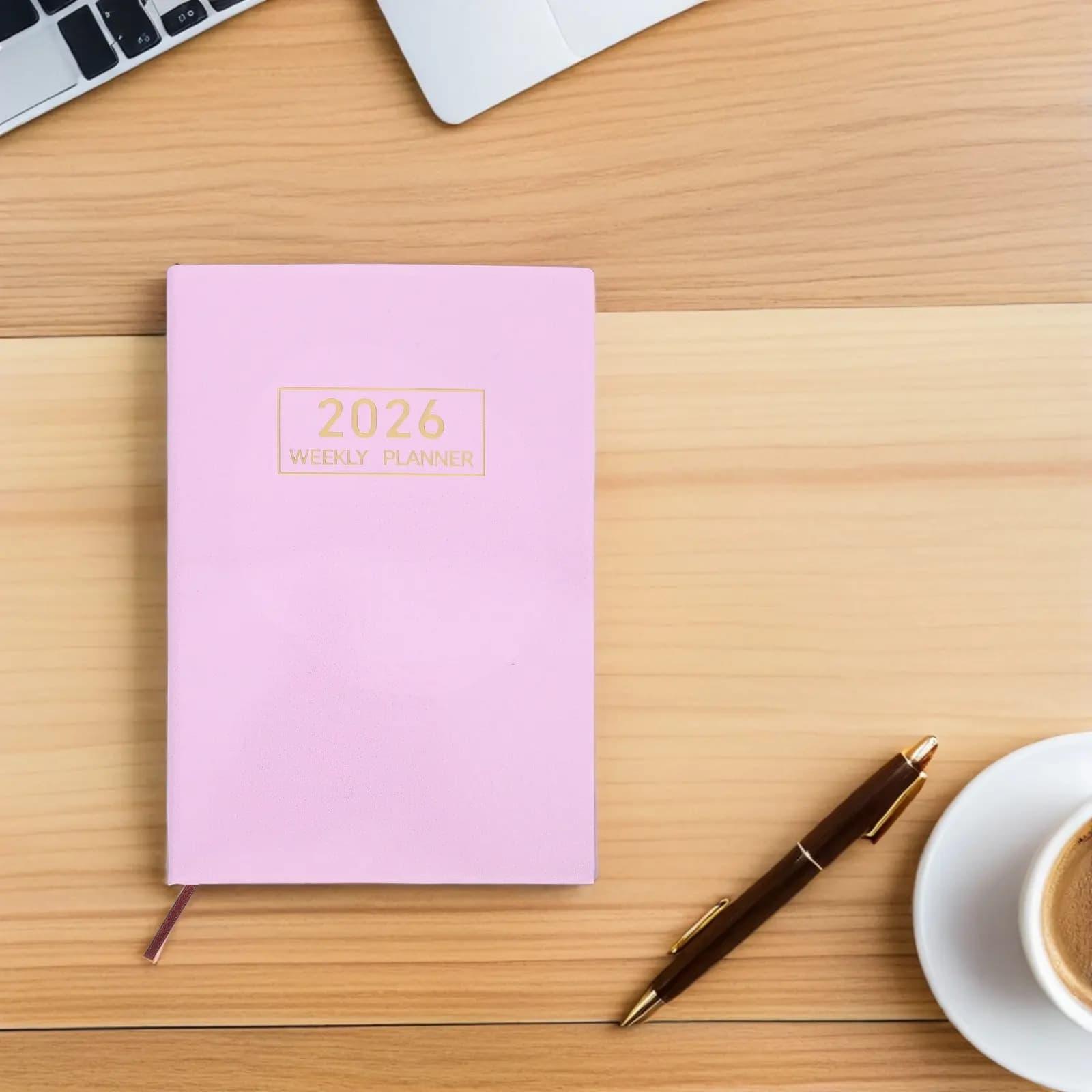 2026 A5 Weekly Planner Notebook Minimalist PU Cover No Ink Bleed Paper Lightweight Daily Weekly Agenda Planner for Work