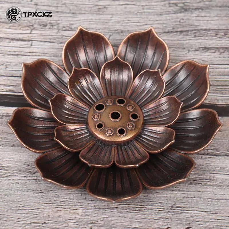 Lotus Line piastra di incenso Base bobina di legno di sandalo bruciatore di incenso in lega supporto per bastoncini buddismo templi Yoga studio decorazione della casa