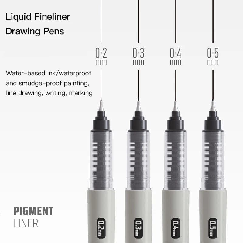 LANGUO Pennarelli Micro Marker 0.2/0.3/0.4/0.5 mm, Penne a Punta Fine a Inchiostro Liquido per Disegno, Pittura, Scrittura e Schizzi