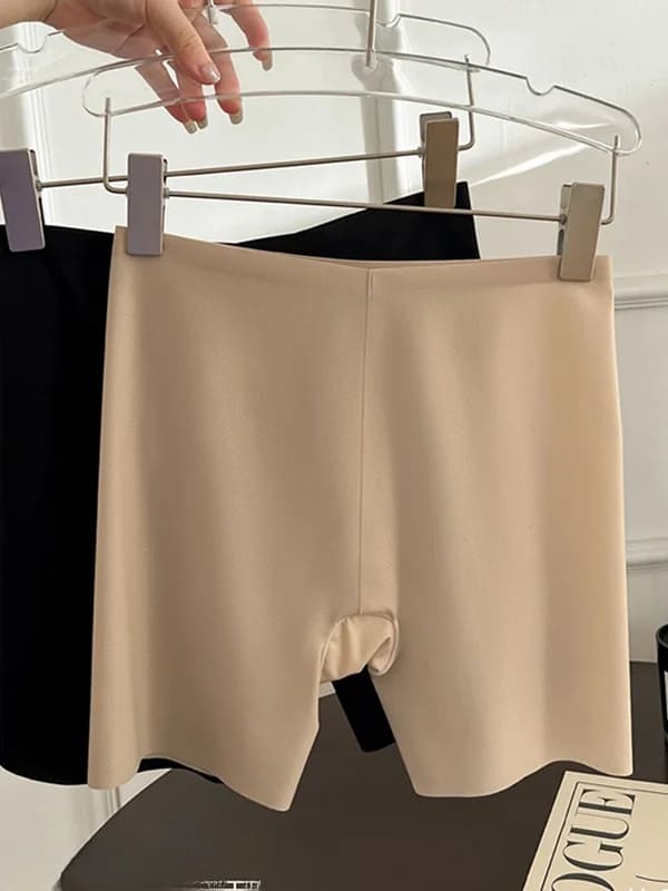 Pantaloncini di Sicurezza Stile Coreano da Donna, Estivi, Sottili, Traspiranti, Anti-Luce, con Angolo Piatto, Intimo a Vita Alta, Gamba Dritta