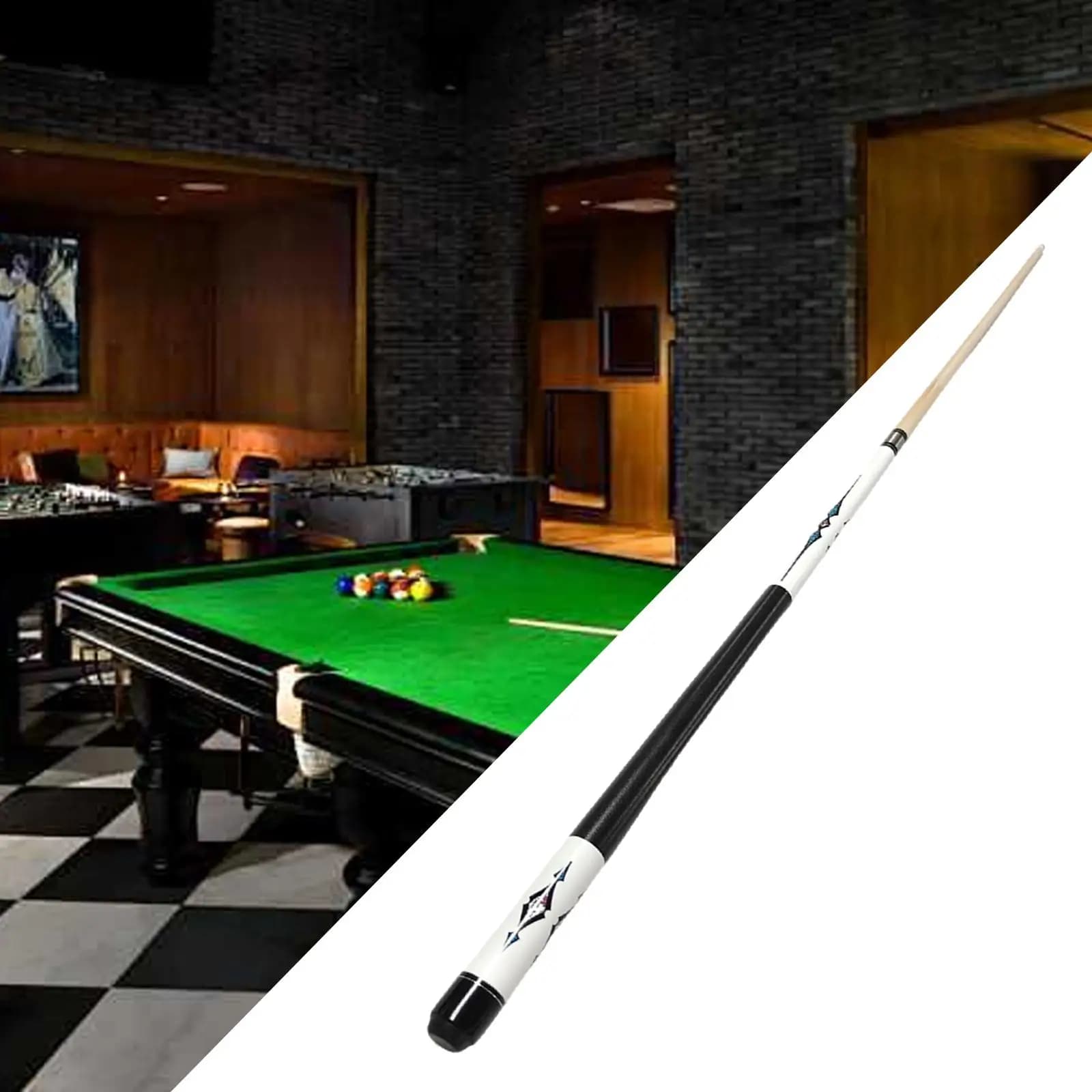 Stecca da Biliardo, Stecca Professionale da 145cm con Punta da 13mm, Leggera e Smontabile, per Biliardo a Nove Palle, per Adulti