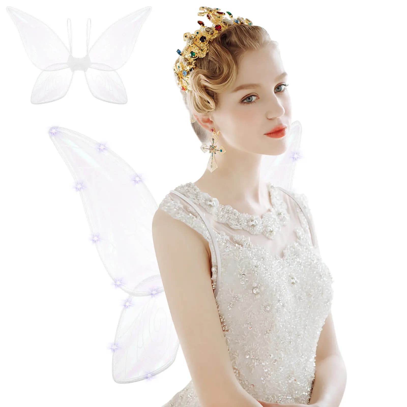 Ali di Farfalla in Tulle Decorative, Leggere, per Costume, Festa, Cosplay, Halloween, Performance