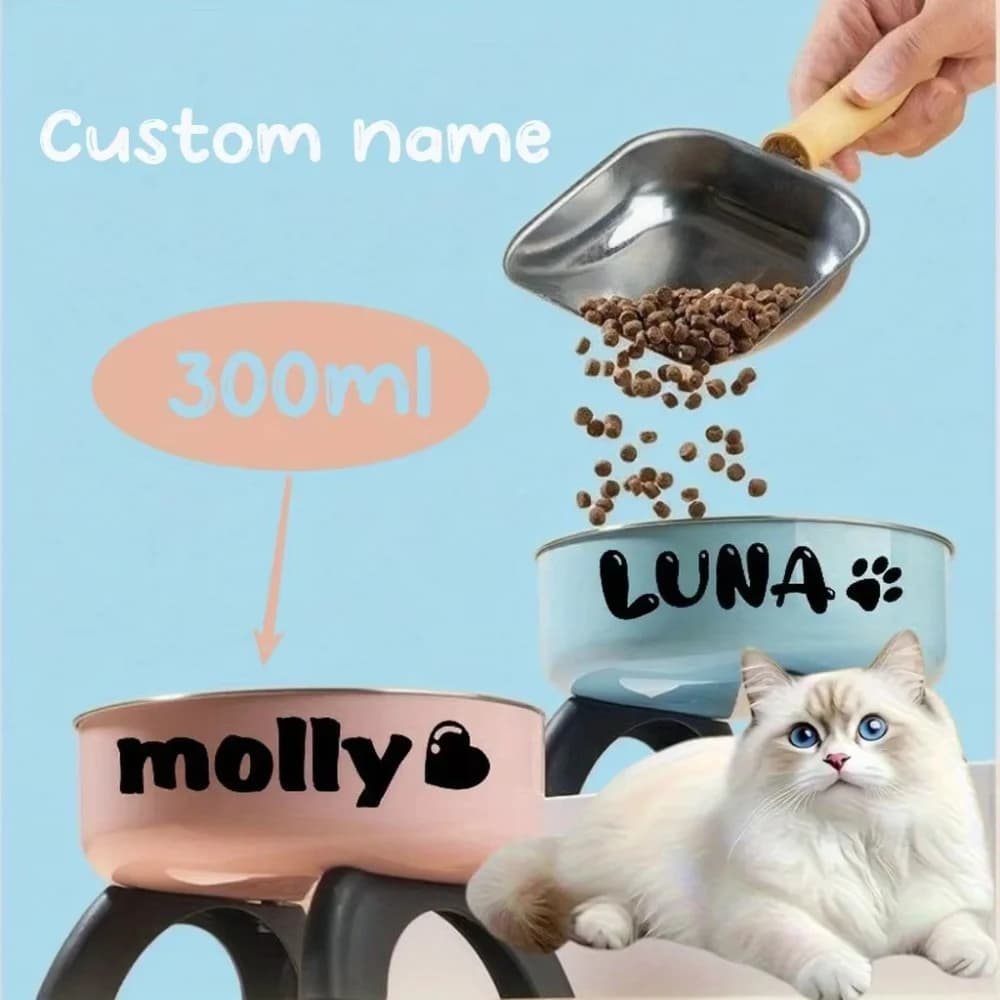 Custom Non Slip Neck Protection Pet Bowl, Anti Choking Anti Spill Feeding Bowl For Dogs Cats, Food Water Pet Feeder Supplies