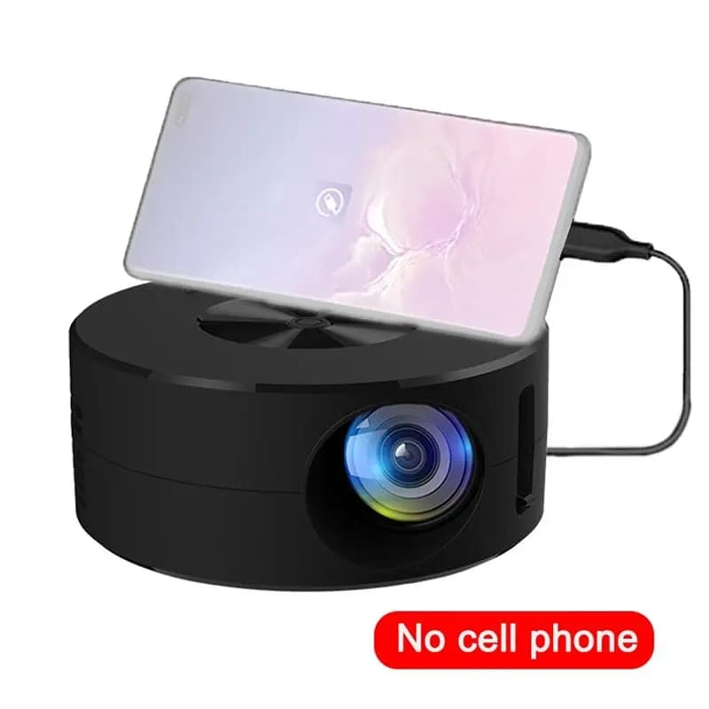 AABFK YT200 Mini proiettore portatile Videoproiettore mobile a LED Lettore multimediale per home theater Proiettore per bambini con lo stesso schermo cablato