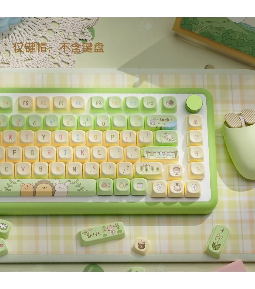Forest keycaps full five-sided hot sublimation moa highly cute personalized adaptation mechanical keyboard cap