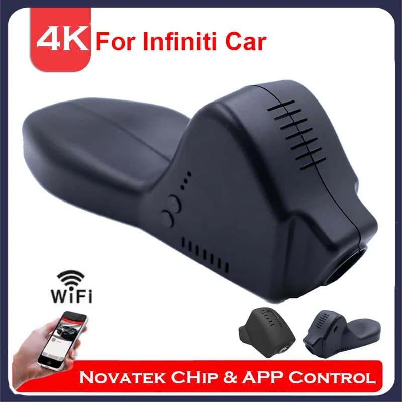 4K HD Plug And Play Wifi Car DVR Dash Cam for Infiniti FX37 QX50/Q50/Q50L/QX70 from 2013 to 2020 APP control front and rear cam