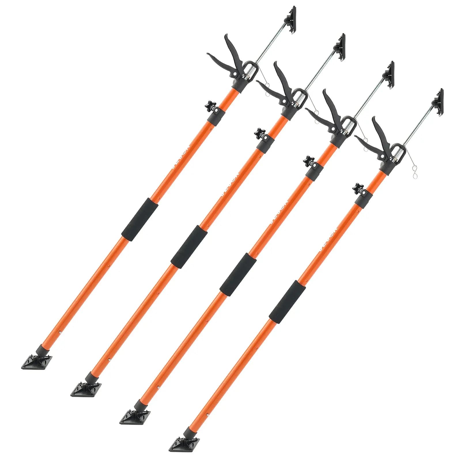 Supporto per armadietti, confezione da 4, asta di supporto telescopica in acciaio da 45,7-114,2 pollici, sistema di supporto regolabile a terza mano fino a 154 libbre