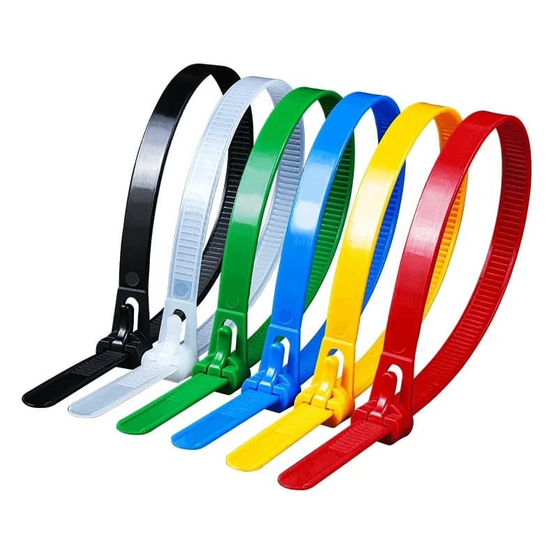 50/100 Pezzi Fascette Fermacavi in Plastica Riutilizzabili 5x200mm, Fascette in Nylon Avvolgibili, Organizzatore Riciclabile e Staccabile