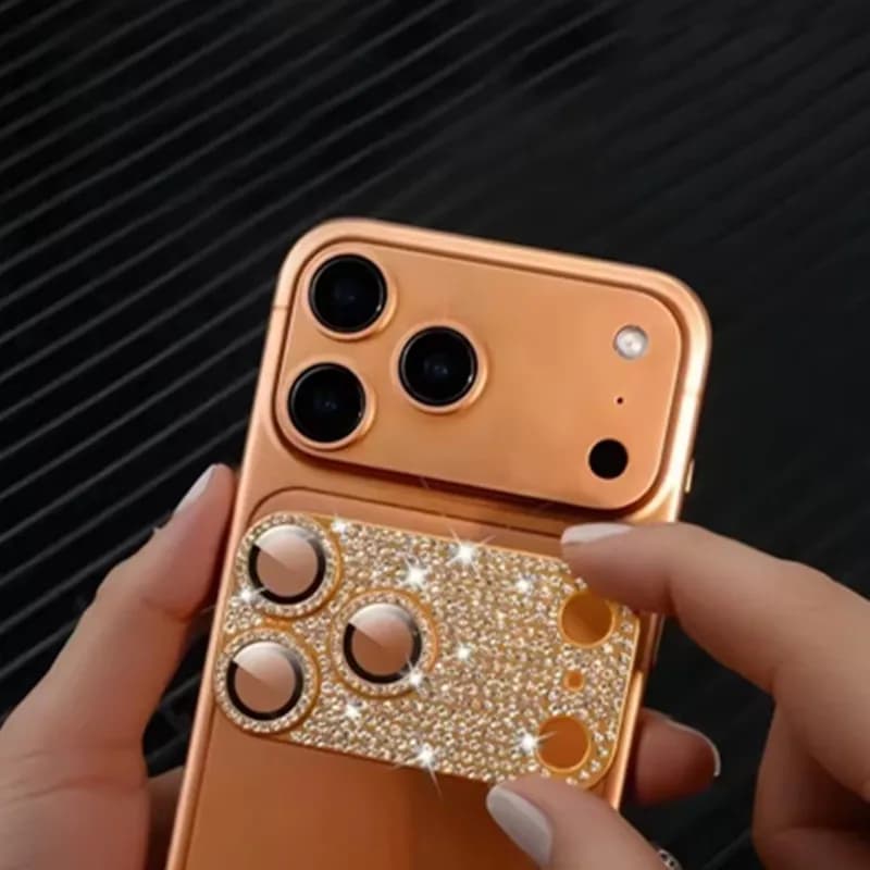 Full Diamond Camera Lens Protector For IPhone 17 Air 16 15 14 13 Pro Max Plus 16Pro 17Pro I17 Tempered Glass Glitter Lens Cover